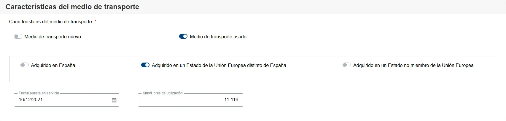Caracteristicas del medio de transporte