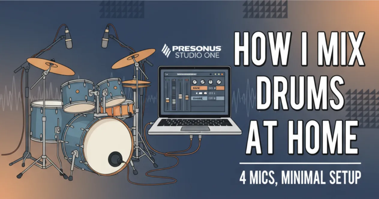 Cover image for How I mix drums at home with Presonus Studio One