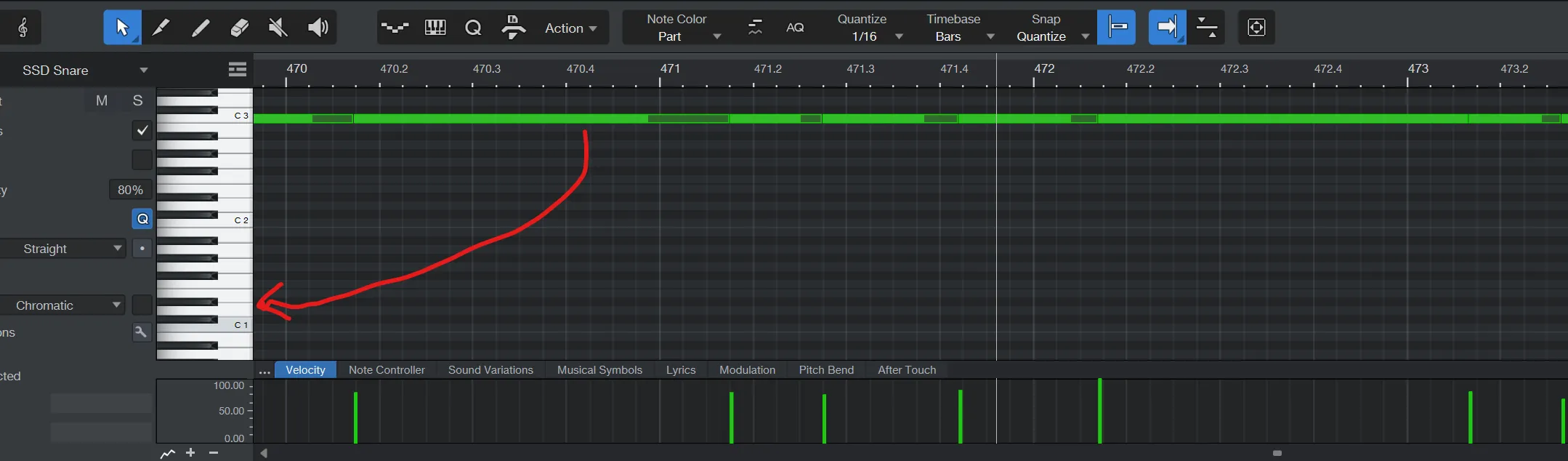 Drag midi track