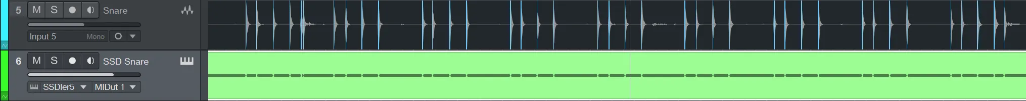 Populated instrument track