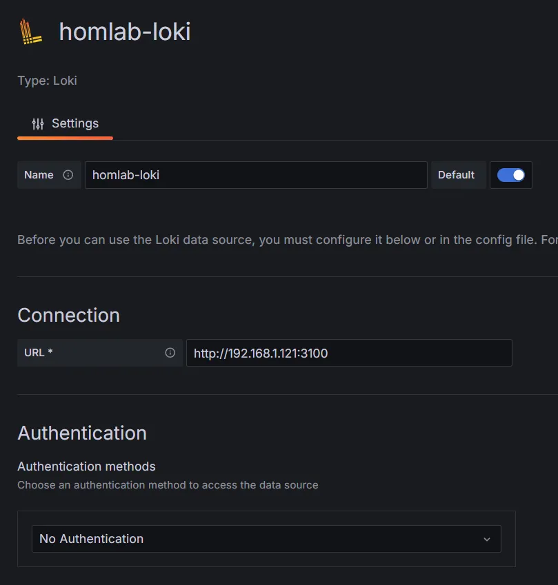 Loki data source details