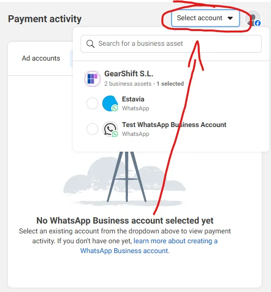 No account selected