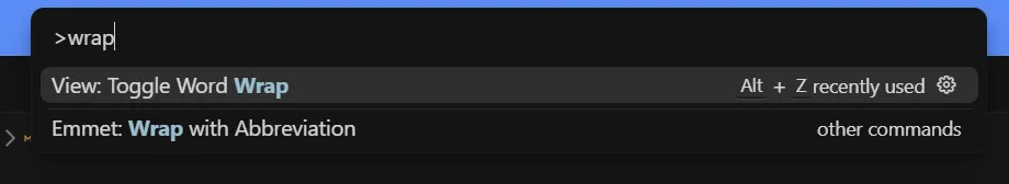 Toggle Word Wrap option