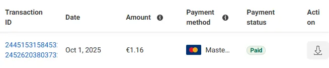 Transaction details
